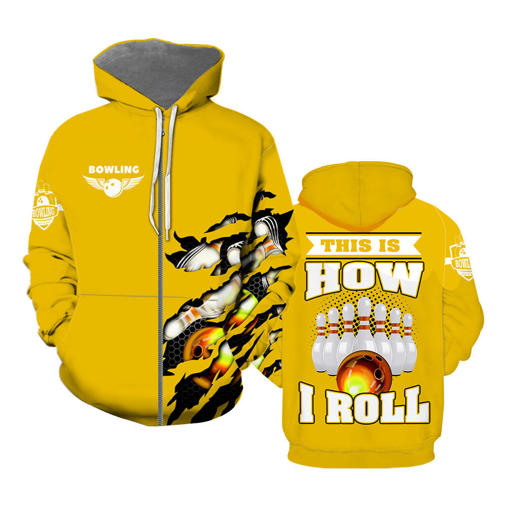 That How I Roll Bowling Zip Up Hoodie For Men & Women