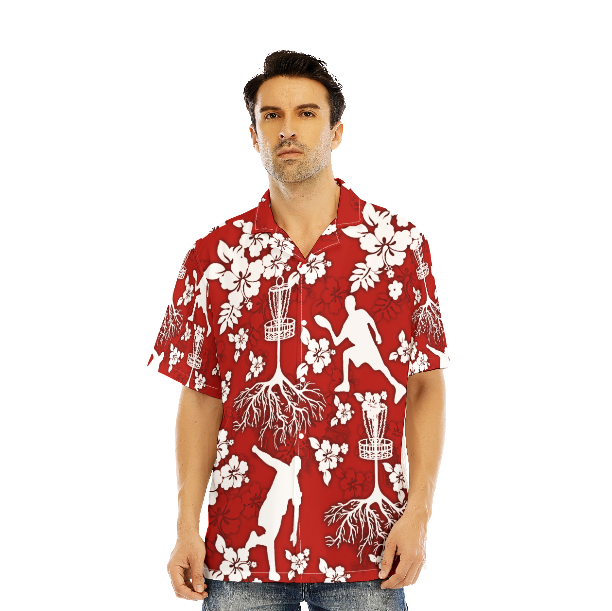 Disc Golf Tree Hibiscus Hawaiian Shirt