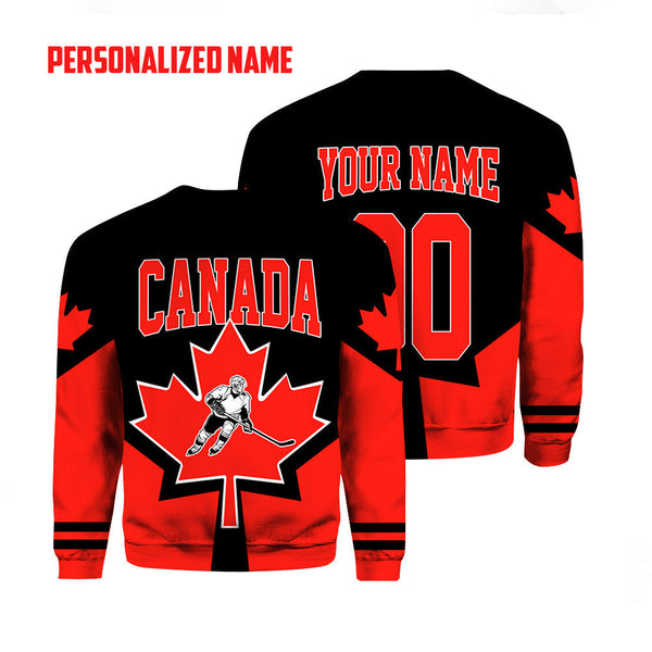 Hockey Canada Custom Name Crewneck Sweatshirt For Men & Women