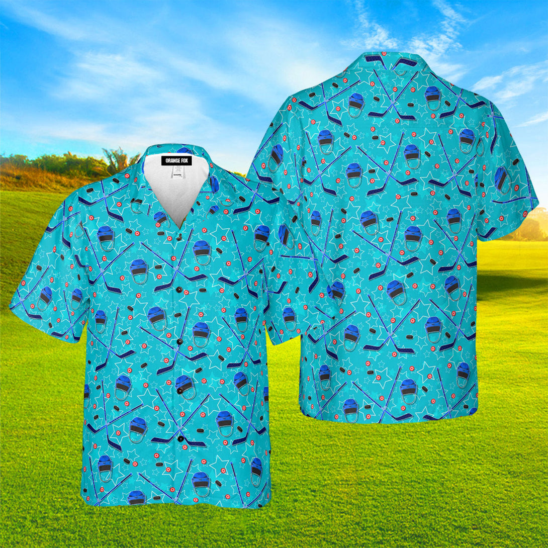 Hockey Stars Blue Hawaiian Shirt For Men & Women