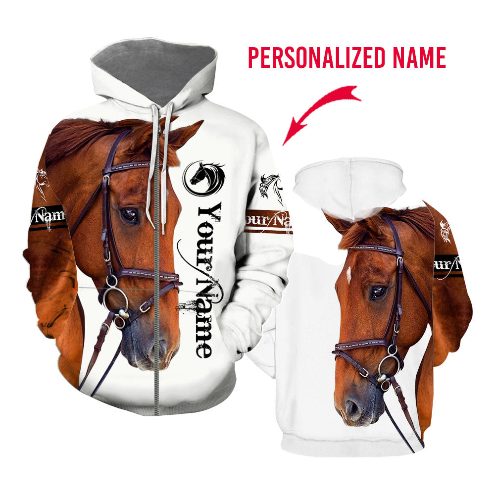 Horse Custom Name Zip Up Hoodie For Men & Women