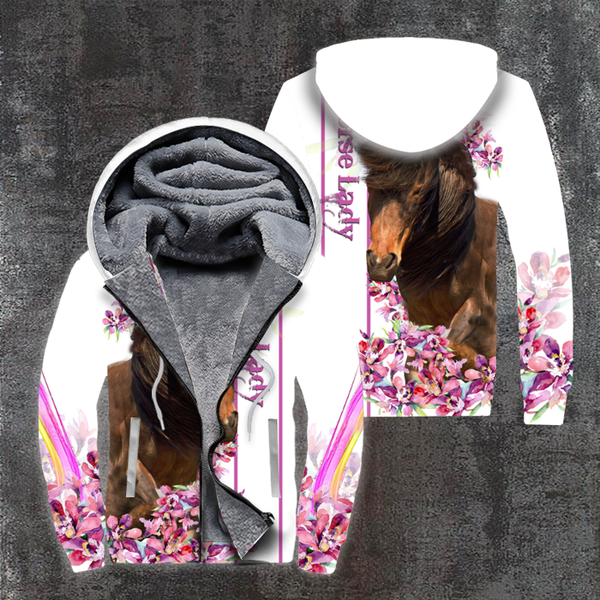 Horse Lady Fleece Zip Hoodie For Men & Women