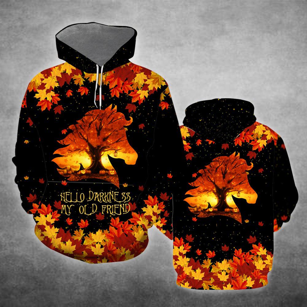 Horse - Leaves Autumn Pumkin Hoodie For Men & Women