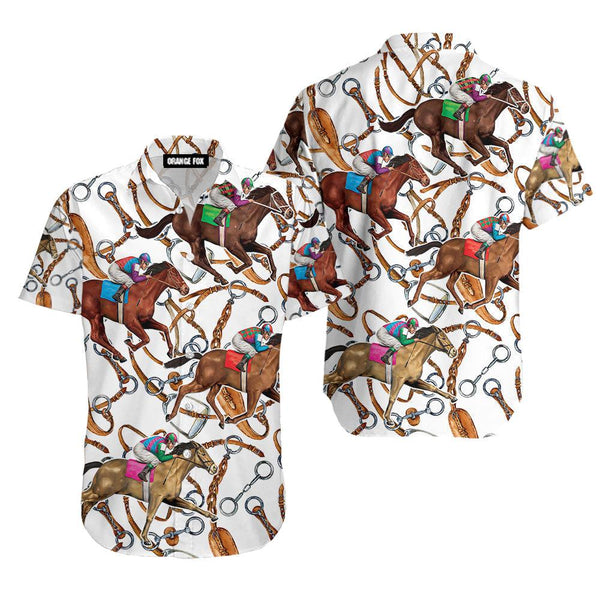Horse Racing Colorful Hawaiian Shirt For Men & Women