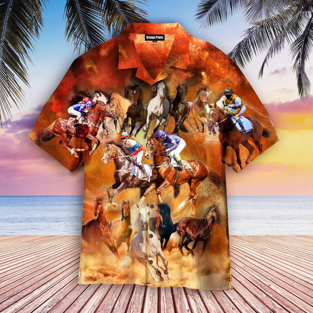 Horse Racing Hawaiian Shirt For Men & Women