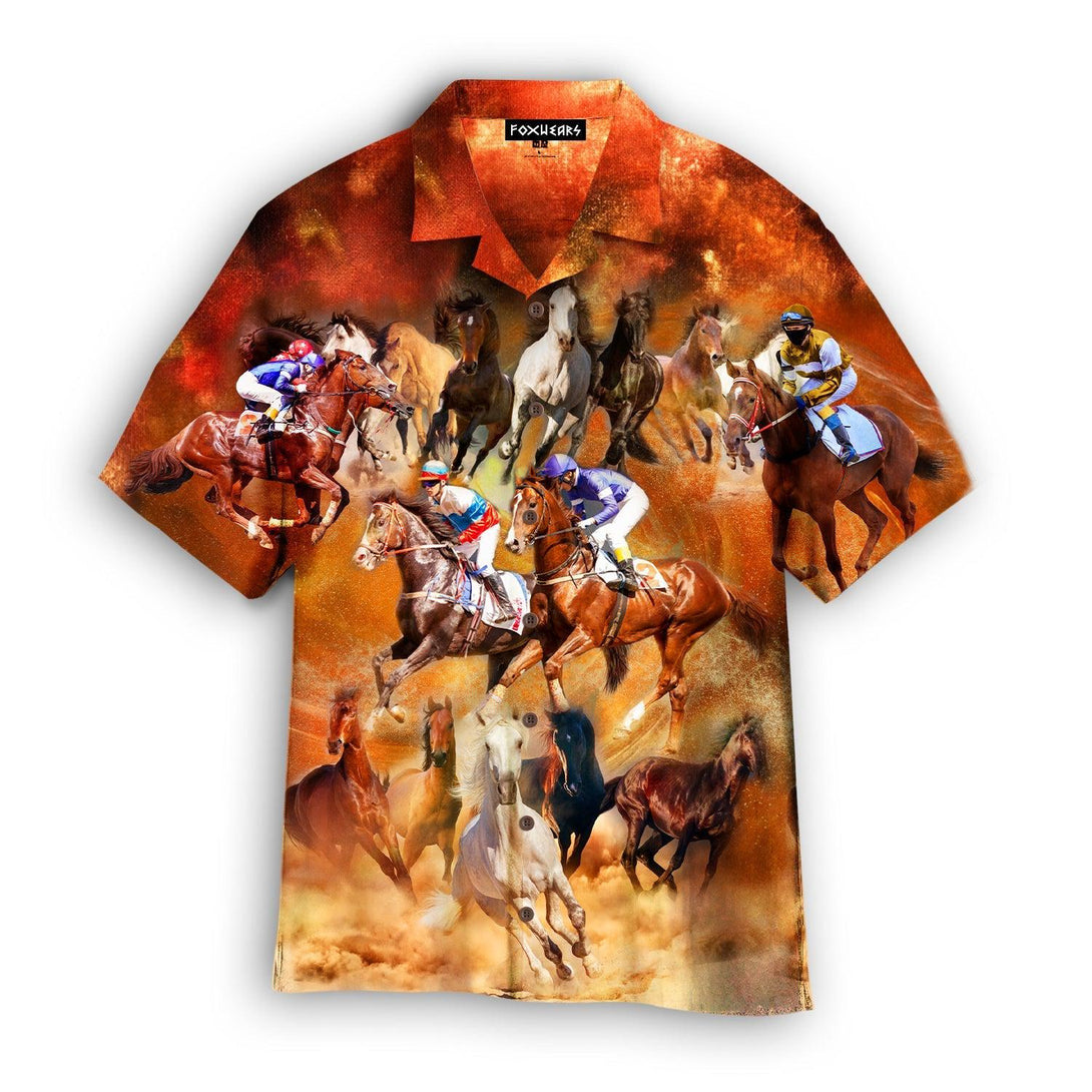 Horse Racing Hawaiian Shirt For Men & Women