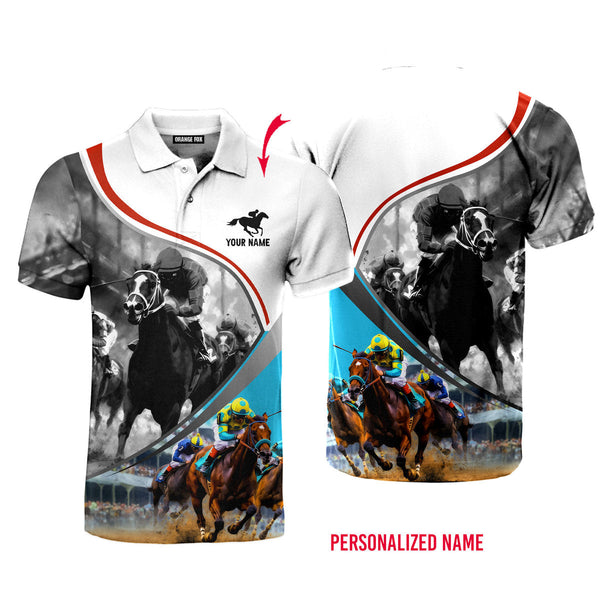 Horse Racing Sport Racers Custom Name Polo Shirt For Men & Women PN1807