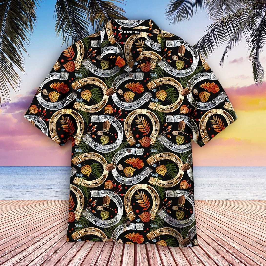 Horseshoe Black Aloha Hawaiian Shirt For Men & Women