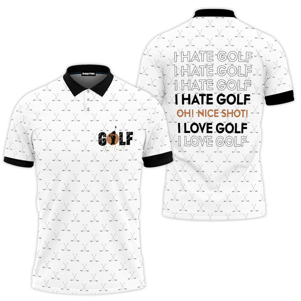 I Hate Golf Oh Nice Shot I Love Golf Polo Shirt For Men