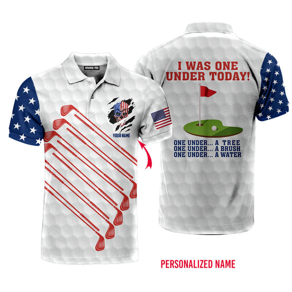 I Was Under Today American Flag Golf Skull Custom Name Polo Shirt For Men & Women PN1801