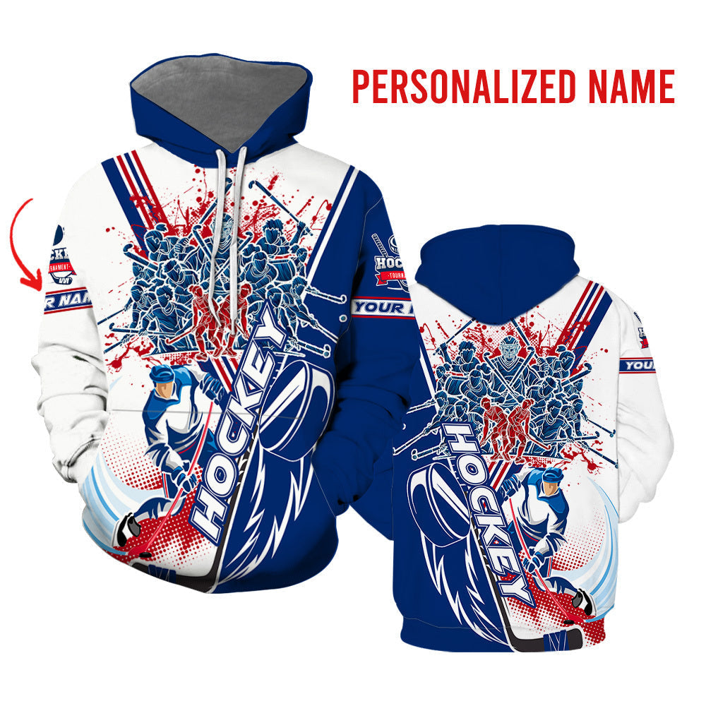 Ice Hockey Team Custom Name Hoodie For Men & Women