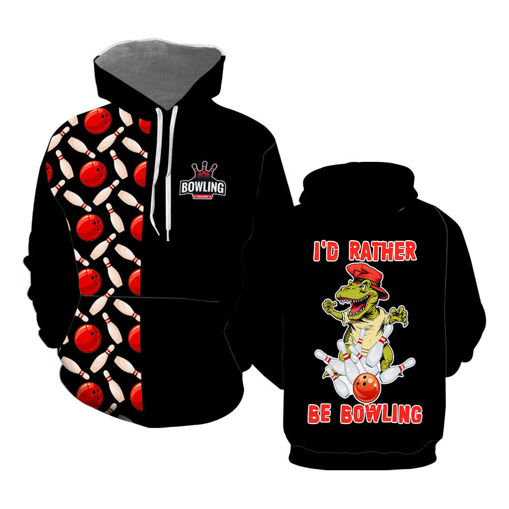 I’d Rather Be Bowling Black Hoodie For Men & Women