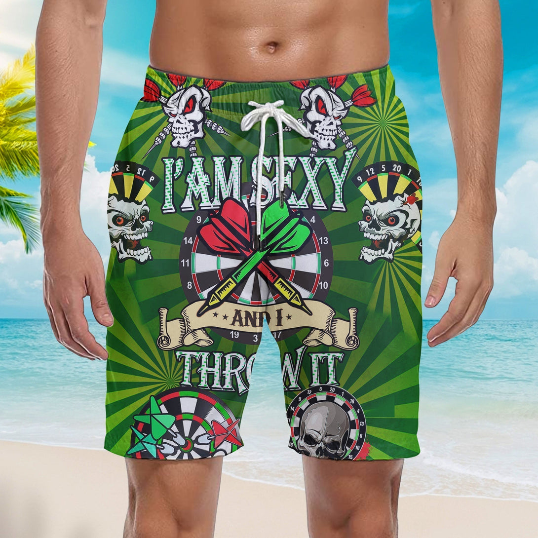 I'm Sexy And I Throw It Dart Game Beach Shorts For Men