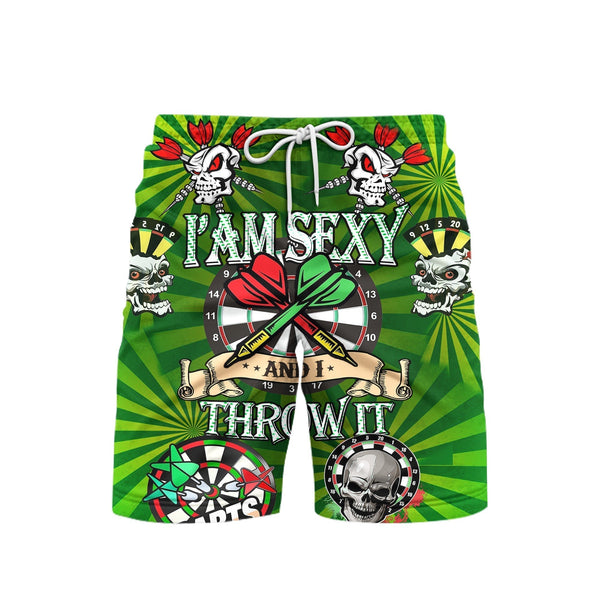 I'm Sexy And I Throw It Dart Game Beach Shorts For Men