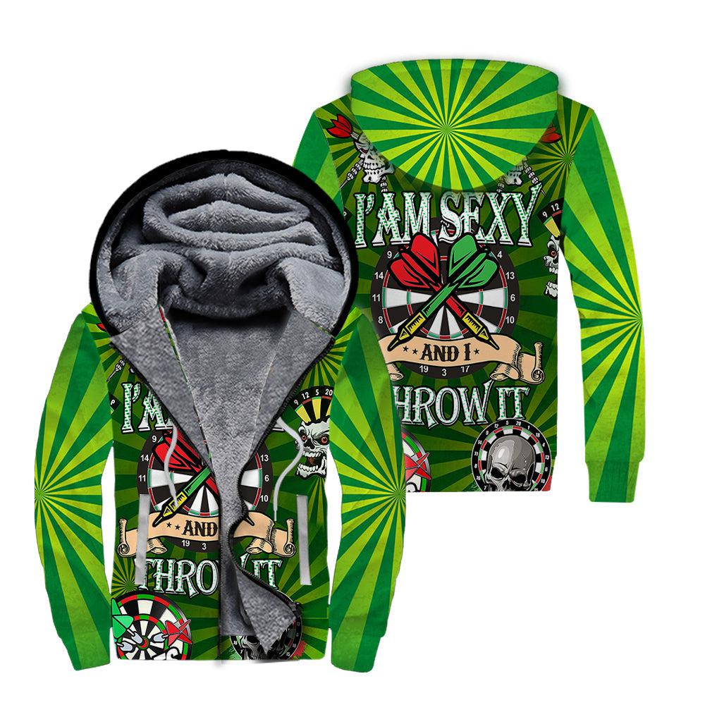 I'm Sexy And I Throw It Dart Game Fleece Zip Hoodie For Men & Women