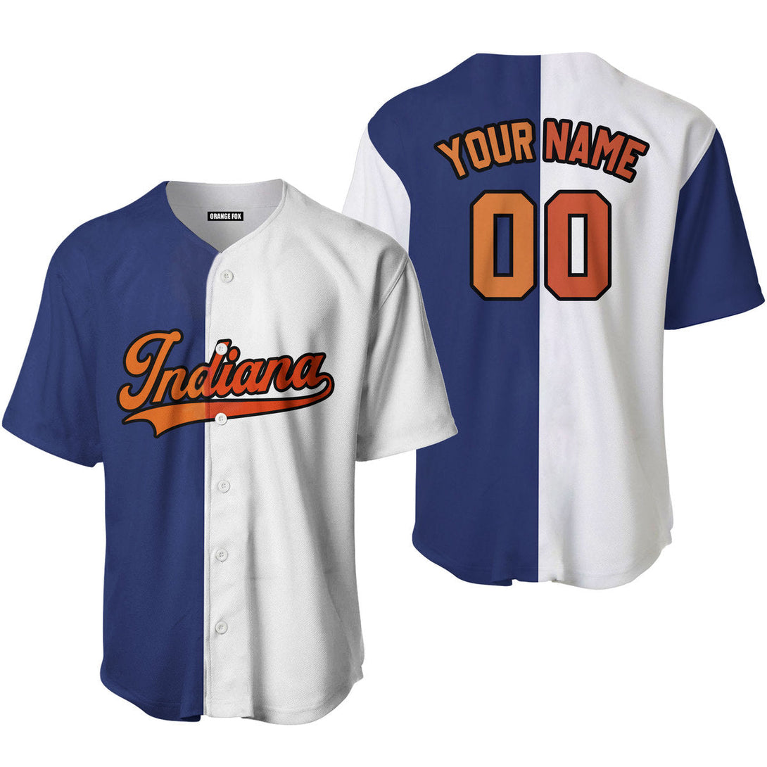 Indiana Blue White Black Custom Name Baseball Jerseys For Men & Women