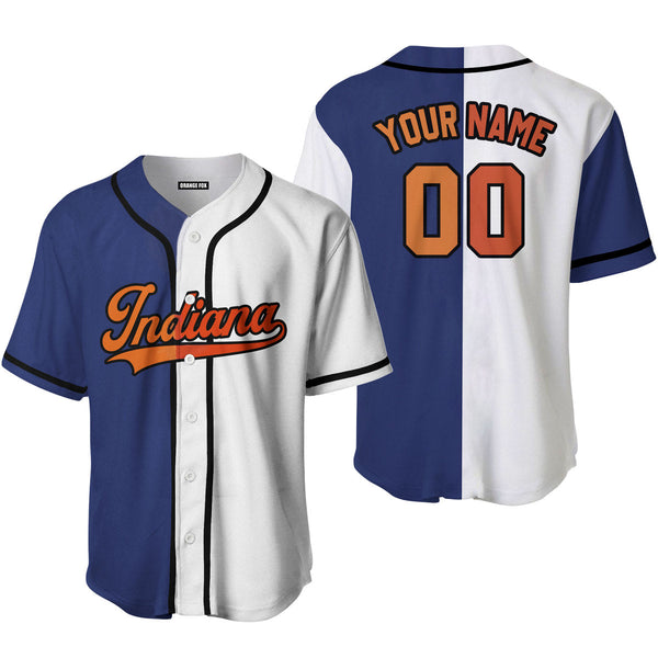 Indiana Blue White Black Custom Name Baseball Jerseys For Men & Women