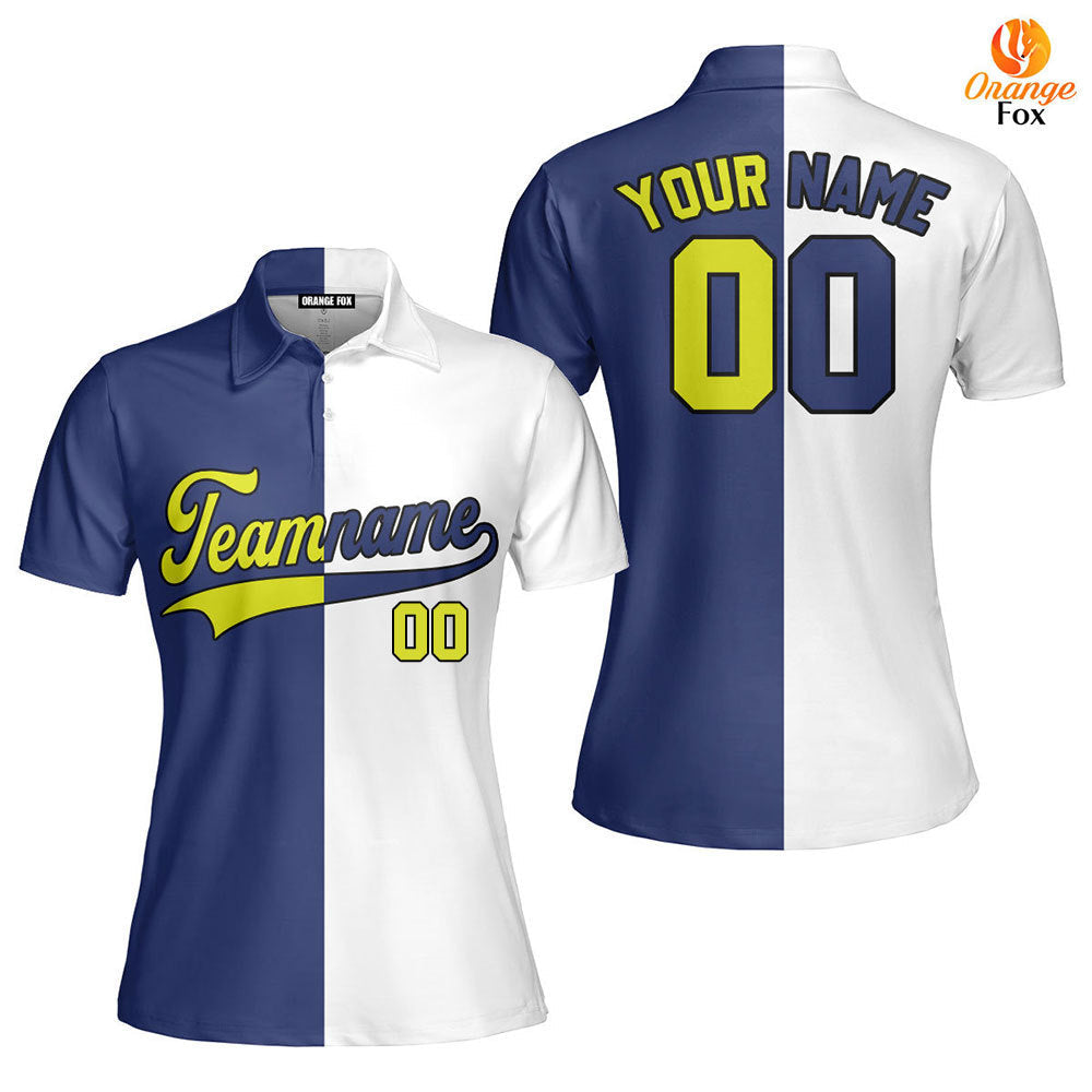 Indiana Blue White Yellow Custom Polo Shirt For Women