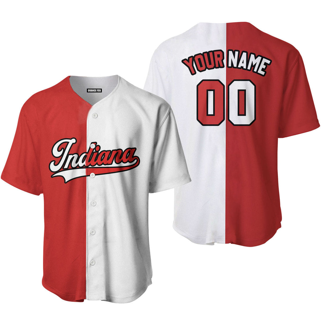 Indiana Red White Black Custom Name Baseball Jerseys For Men & Women