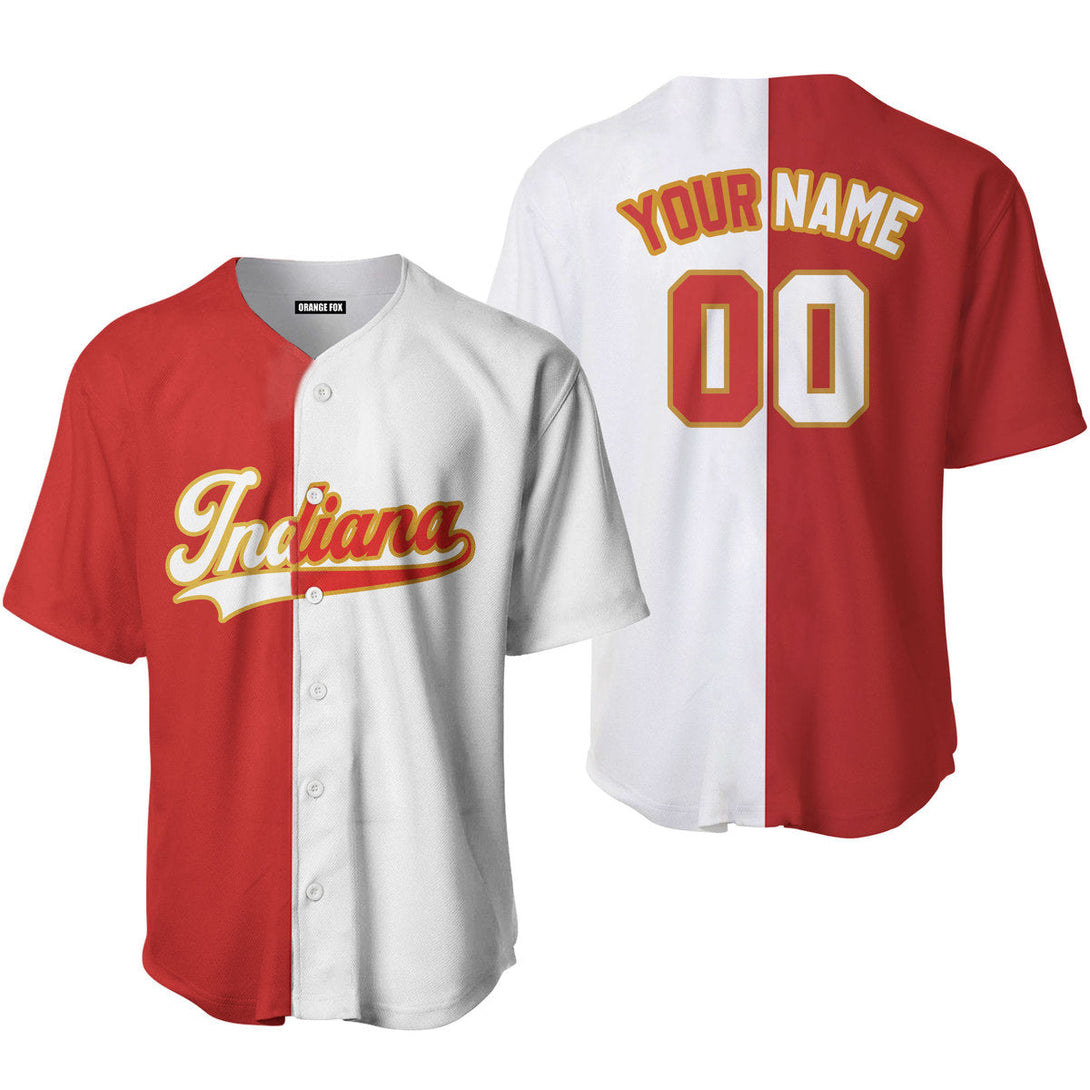 Indiana Red White Yellow Custom Name Baseball Jerseys For Men & Women