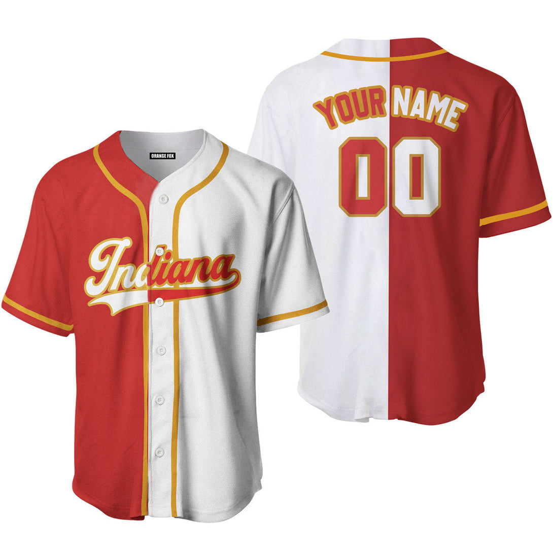 Indiana Red White Yellow Custom Name Baseball Jerseys For Men & Women