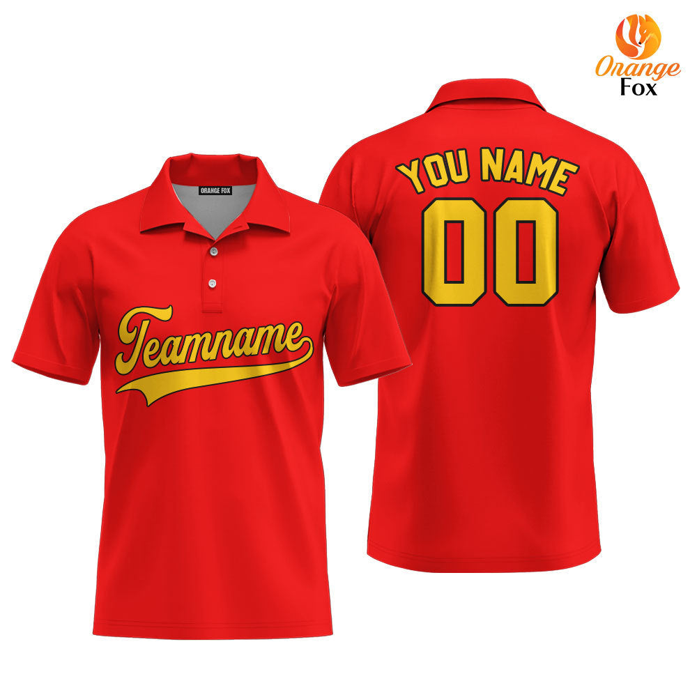 Indiana Red Yellow Black Custom Polo Shirt For Men