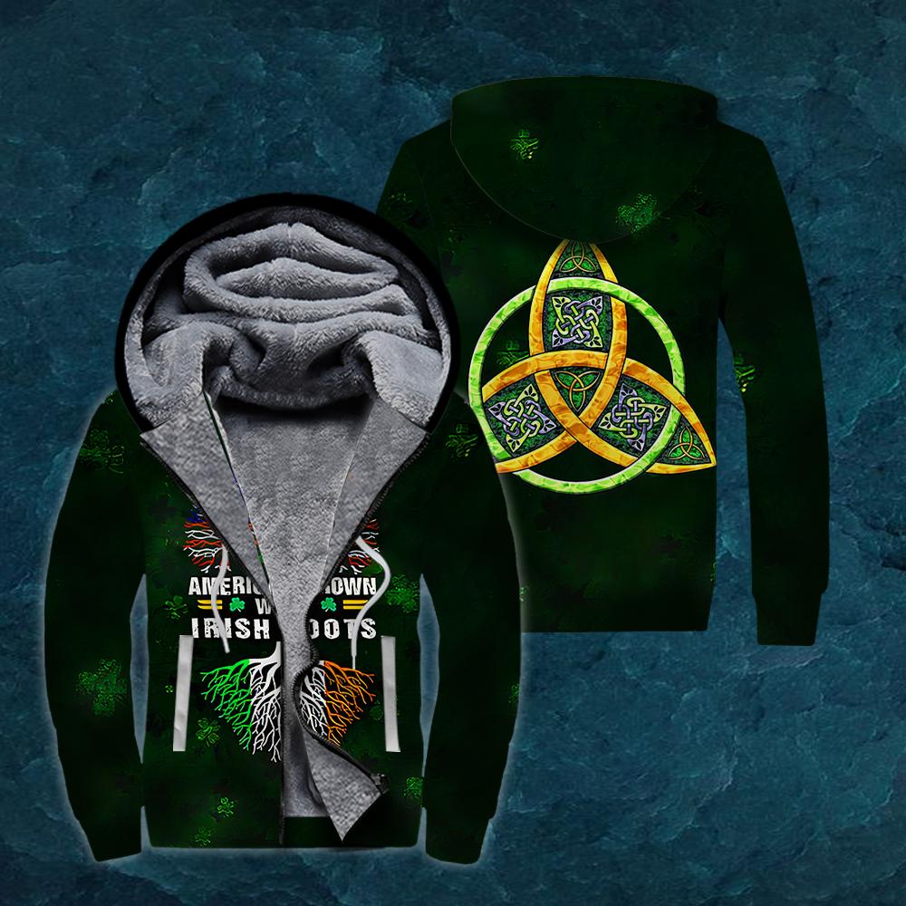 Irish St.Patrick Day Fleece Zip Hoodie For Men & Women