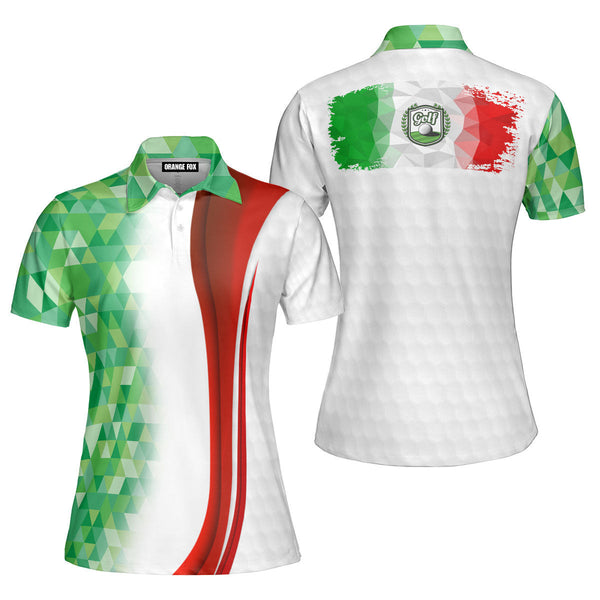 Italy Flag Golfer Polo Shirt For Women
