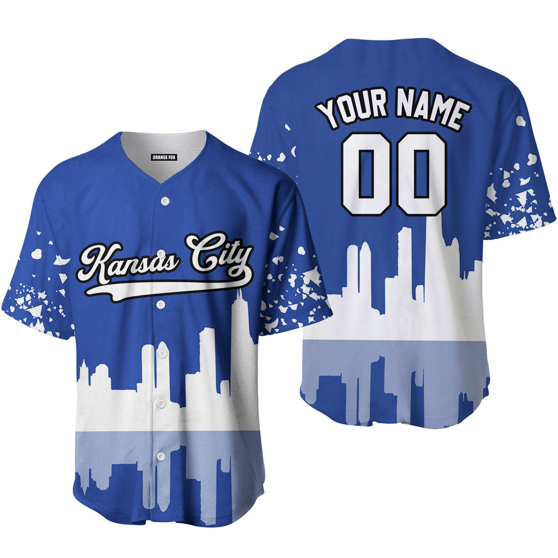 Kansas City Blue White Black Custom Name Baseball Jerseys For Men & Women