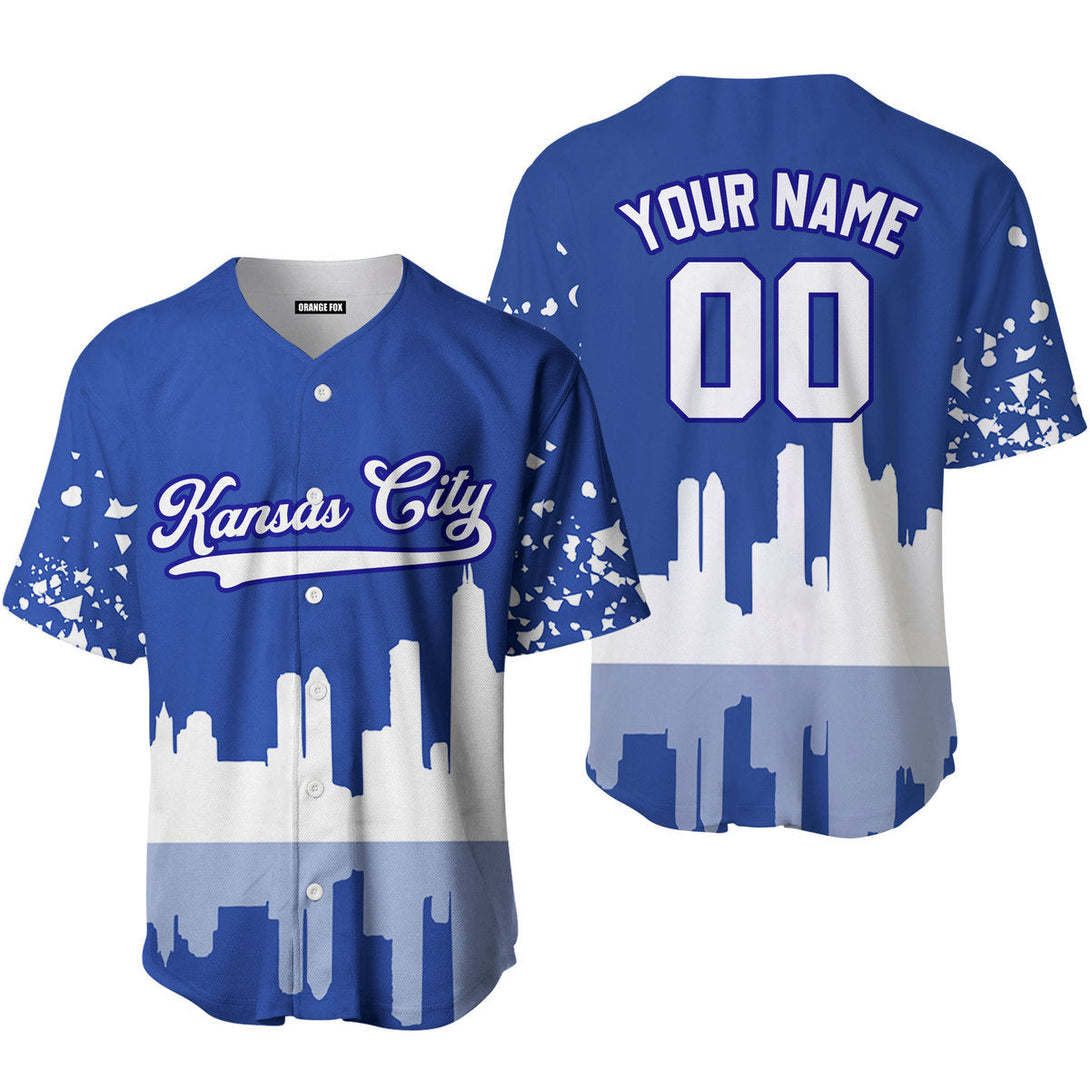 Kansas City Blue White Blue Custom Name Baseball Jerseys For Men & Women