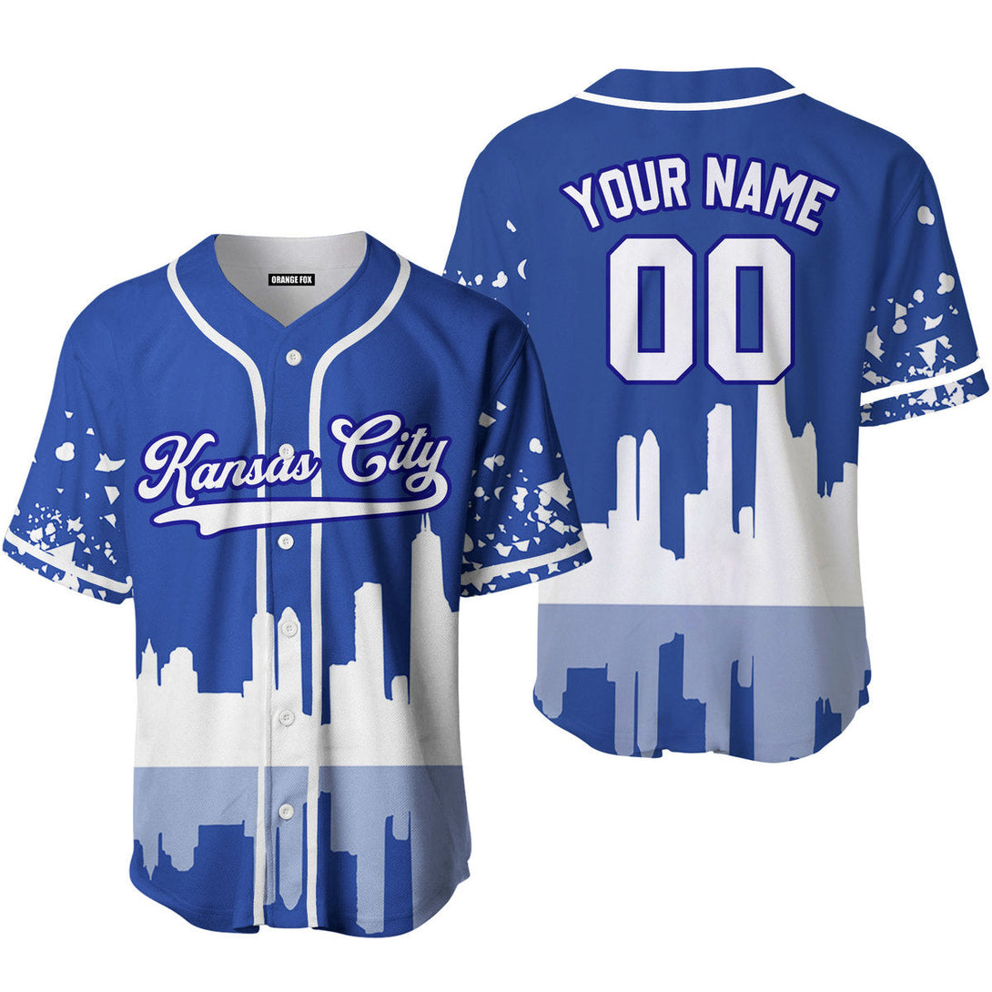 Kansas City Blue White Blue Custom Name Baseball Jerseys For Men & Women