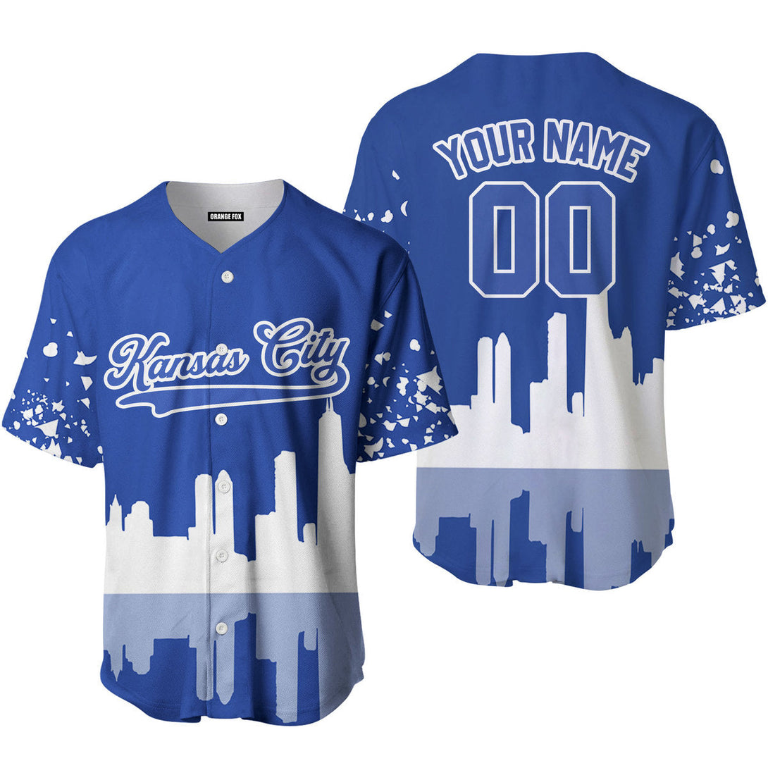 Kansas City Blue White Custom Name Baseball Jerseys For Men & Women