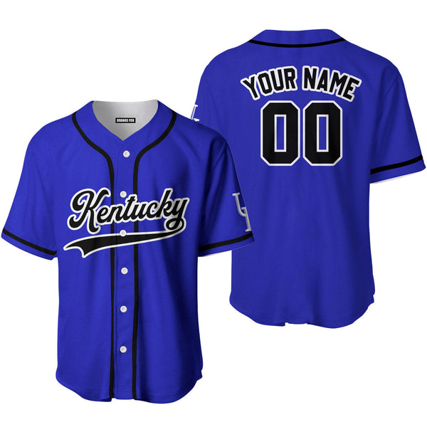 Kentucky Blue Black White Custom Name Baseball Jerseys For Men & Women