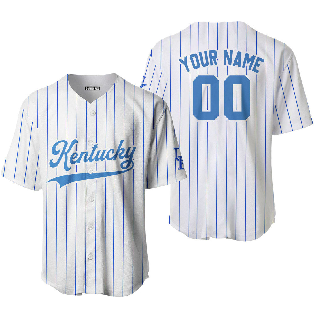 Kentucky Blue Striped White Blue White Custom Name Baseball Jerseys For Men & Women