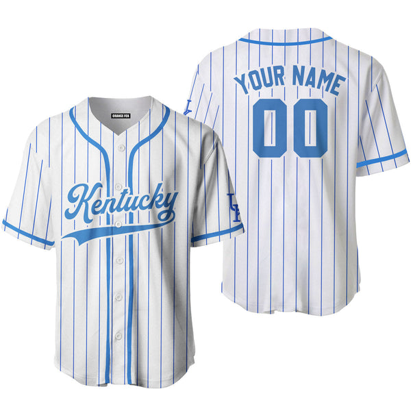 Kentucky Blue Striped White Blue White Custom Name Baseball Jerseys For Men & Women