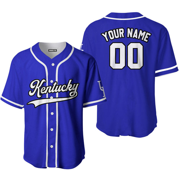 Kentucky Blue White Black Custom Name Baseball Jerseys For Men & Women