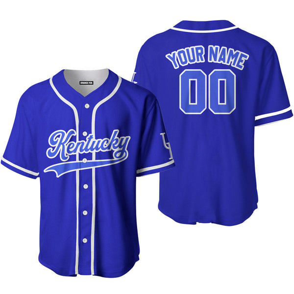 Kentucky Blue White Custom Name Baseball Jerseys For Men & Women