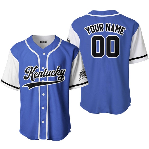 Kentucky Drink Blue Black White Custom Name Baseball Jerseys For Men & Women