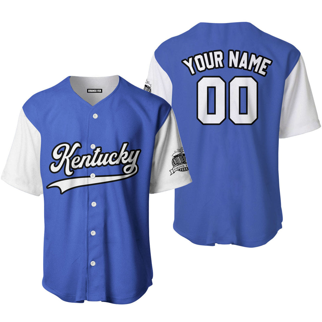 Kentucky Drink Blue White Black Custom Name Baseball Jerseys For Men & Women