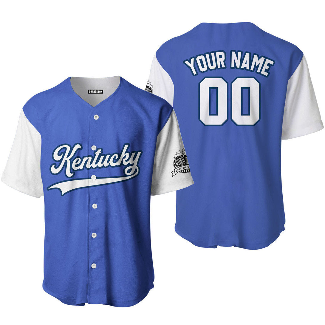 Kentucky Drink Blue White Blue Custom Name Baseball Jerseys For Men & Women