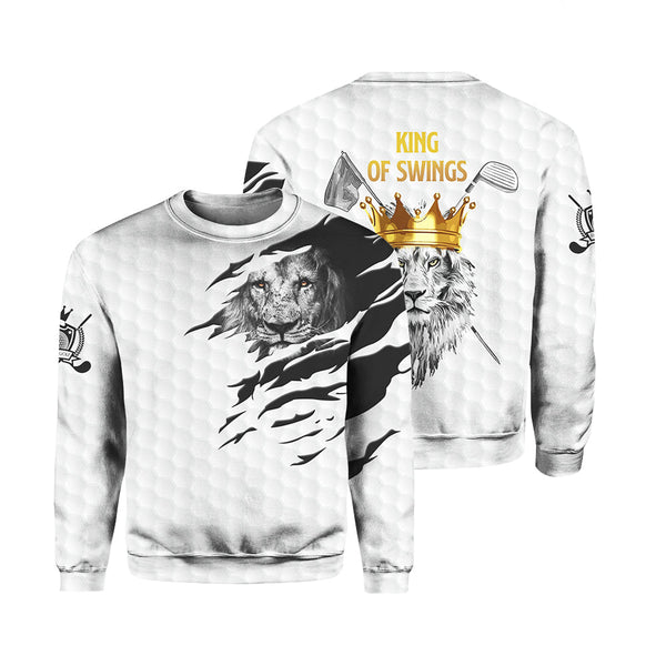 King Of Swings Lion Golfing Crewneck Sweatshirt For Men & Women