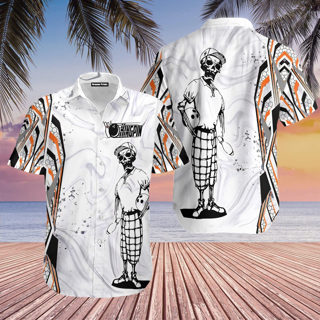 Kingpin Bowling Skull Sport Lover Colorful Hawaiian Shirt For Men & Women