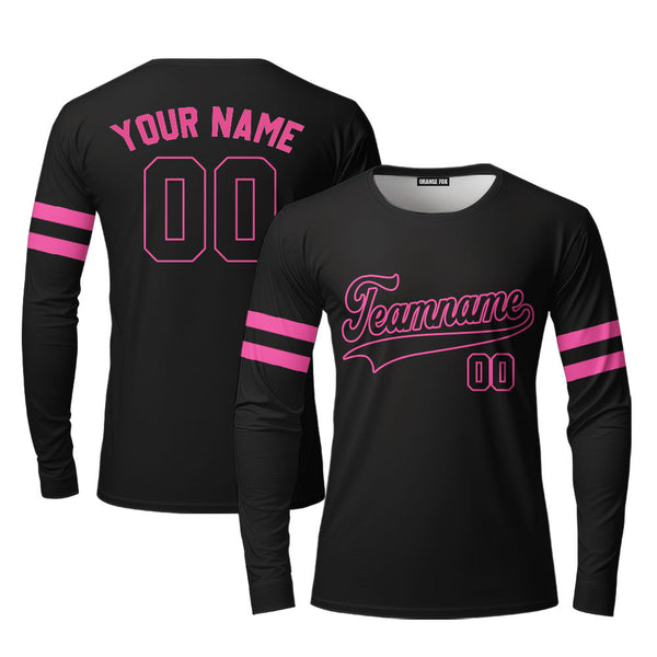 Custom Black Pink Custom Long Sleeve T-Shirt For Men & Women