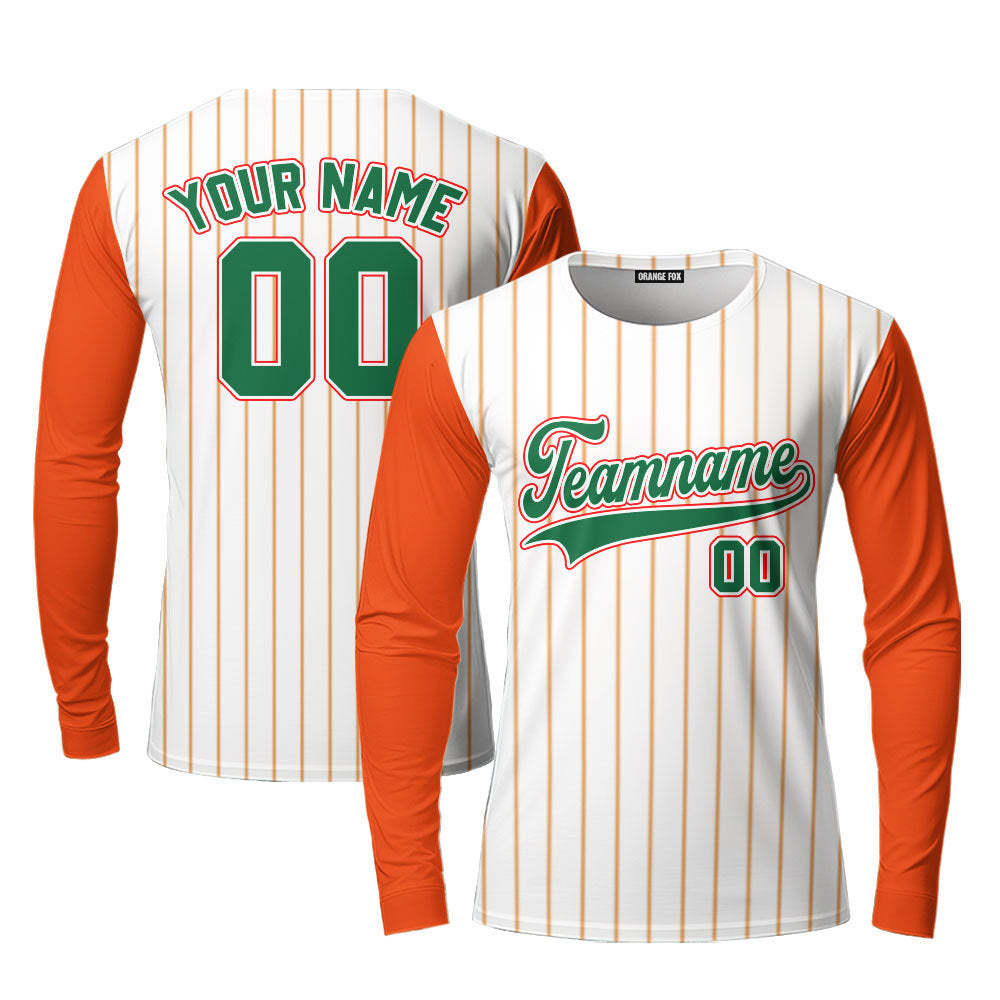 Custom Orange White Raglan Green Red Custom Long Sleeve T-Shirt For Men & Women