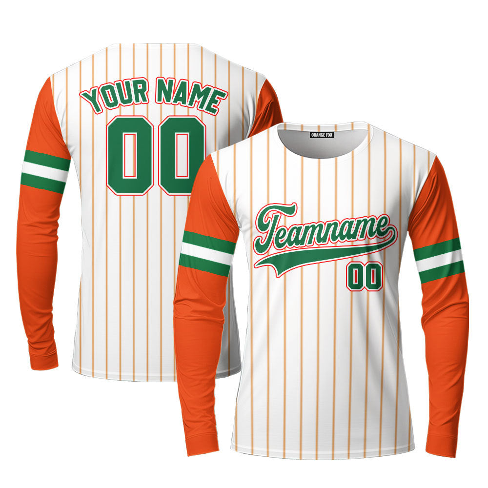 Custom Orange White Raglan Green Red Custom Long Sleeve T-Shirt For Men & Women