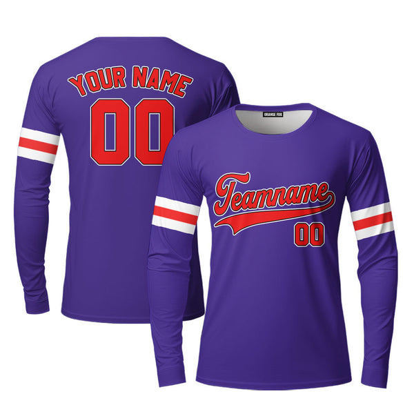 Custom White And Purple Custom Long Sleeve T-Shirt For Men & Women