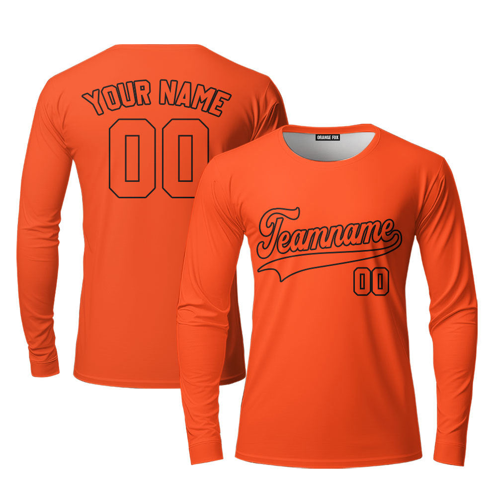 Custom White And Orange Custom Long Sleeve T-Shirt For Men & Women