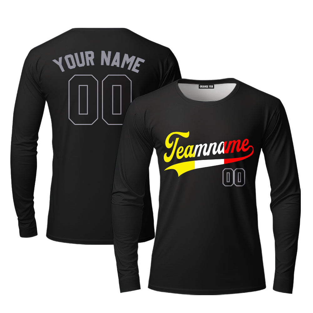 Custom Black Yellow White Red Grey Custom Long Sleeve T-Shirt For Men & Women