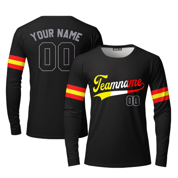 Custom Black Yellow White Red Grey Custom Long Sleeve T-Shirt For Men & Women