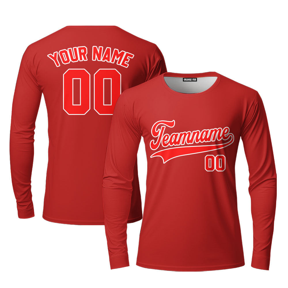 Texas Red White Custom Long Sleeve T-Shirt For Men & Women